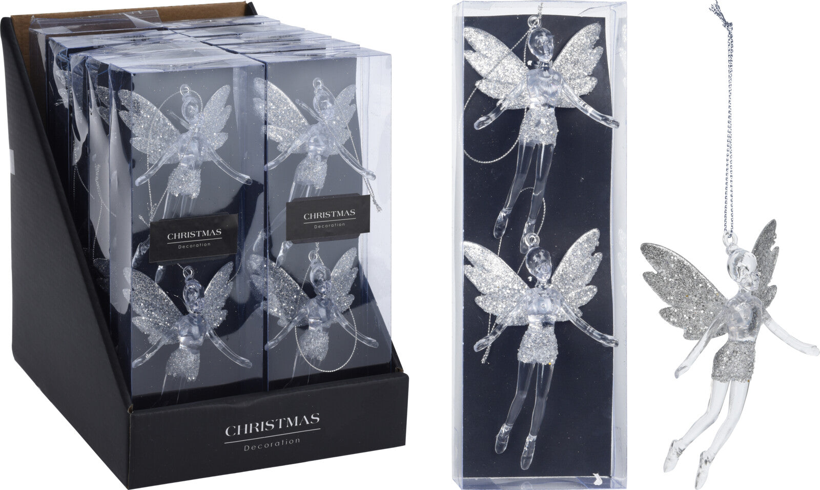 2 ANGELI APPENDIBILI 12CM ARGENTO