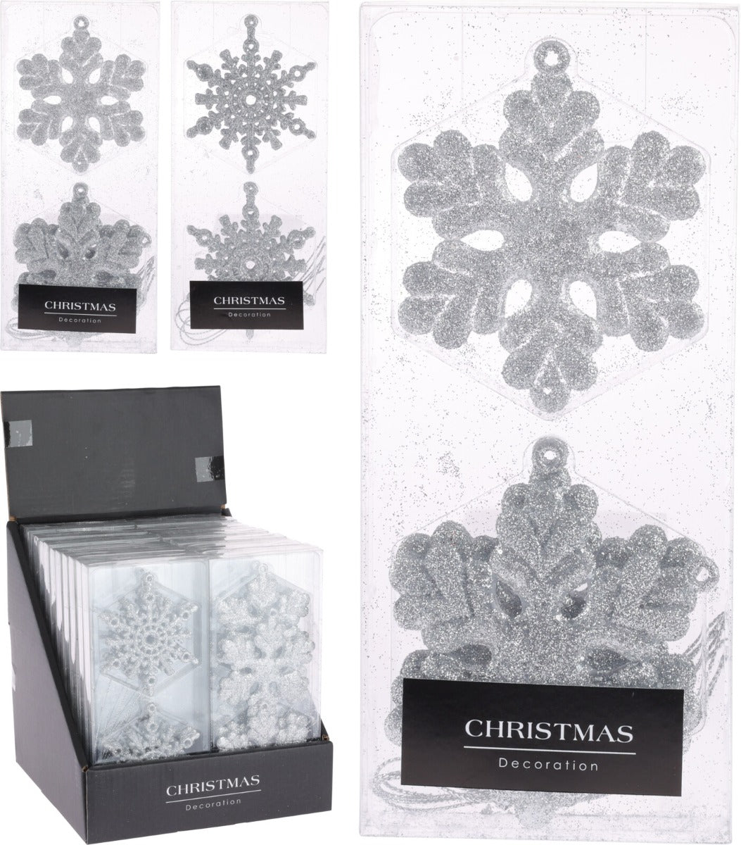 OFFERTA 24 PENDENTI FIOCCHI DI NEVE ARGENTO ASSORTITI