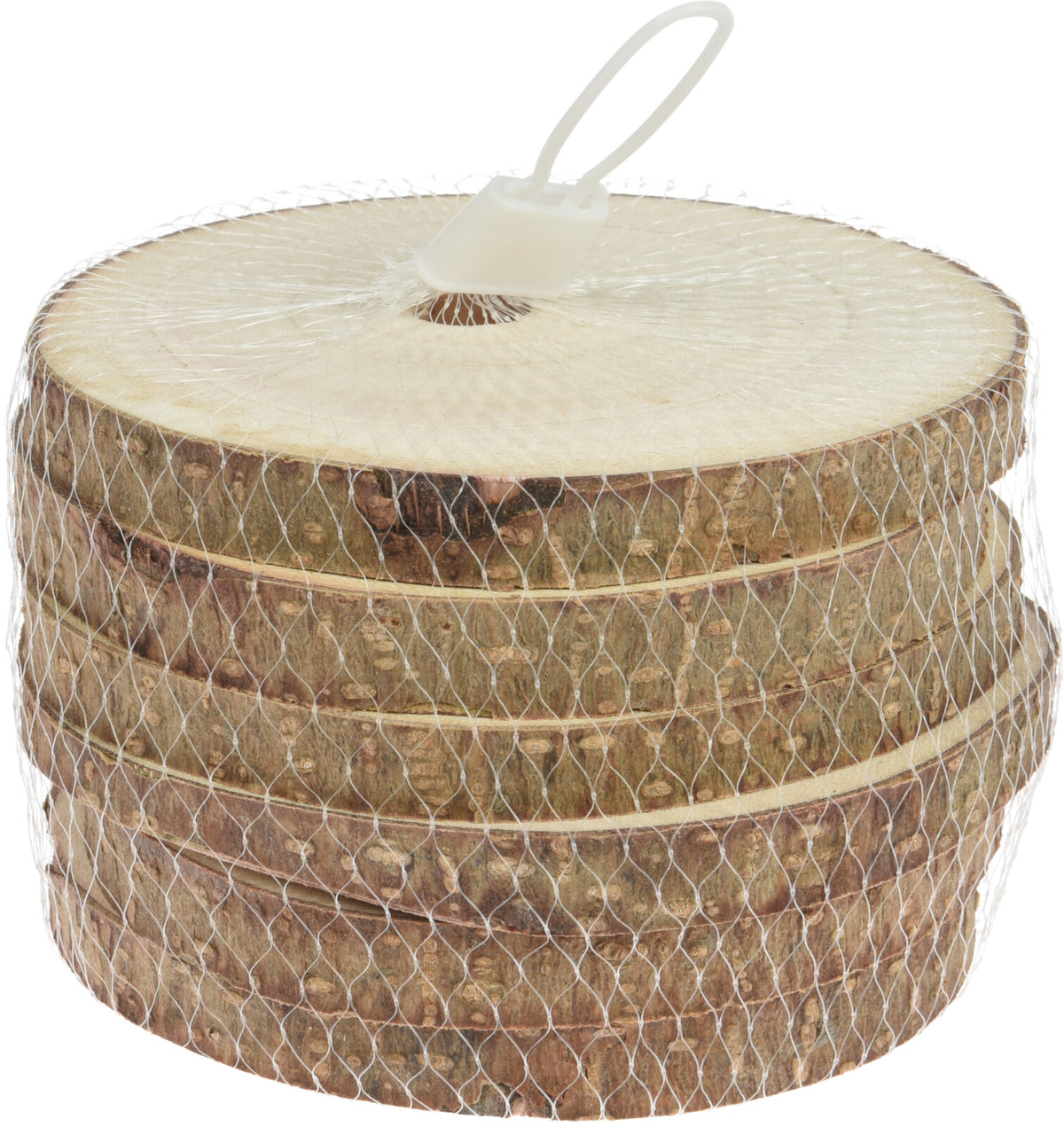6 DISCHI DECORATIVI IN LEGNO NATURALE 11X1CM