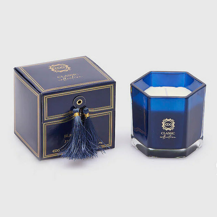CANDELA COLLEZIONE CLASSICA Ø8.5XH8.5CM FRAGRANZA BLACK FOREST BLU