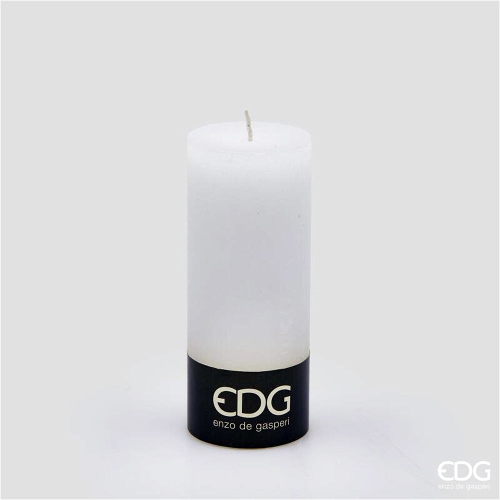 CANDELA RUSTICA H15XD6CM BIANCO