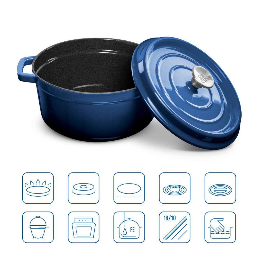 CASSERUOLA IN GHISA SMALTATA 3.5 LT BLU