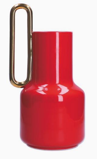 ALTEA VASO BASSO ROSSO E ORO