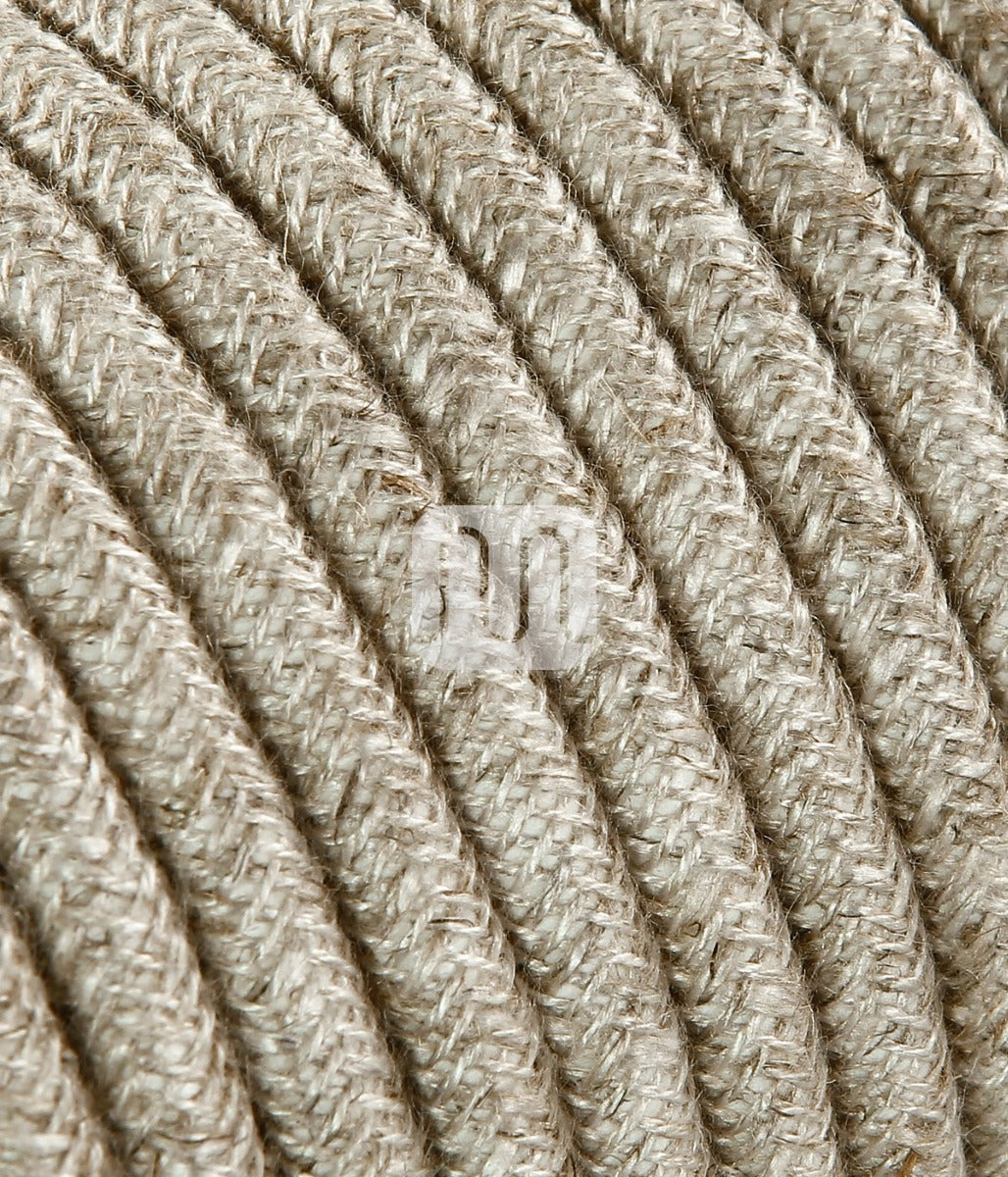 CAVO ELETTRICO TESSILE TONDO - CANVAS BEIGE 3MT