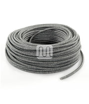CAVO ELETTRICO TESSILE TONDO - CANVAS GRIGIO 3MT