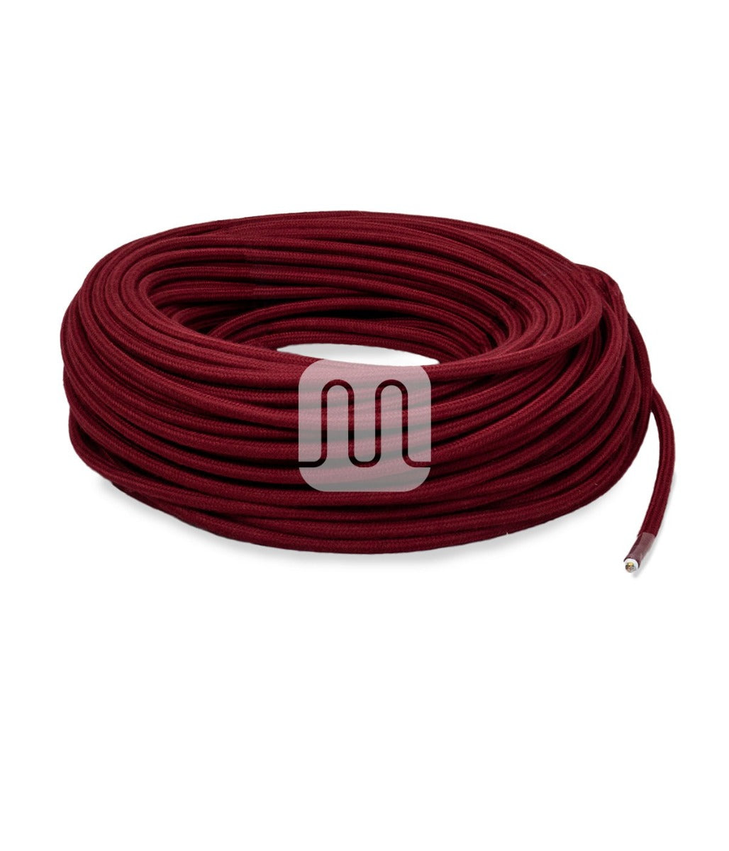 CAVO ELETTRICO TESSILE TONDO - CILIEGIA TO422 3MT