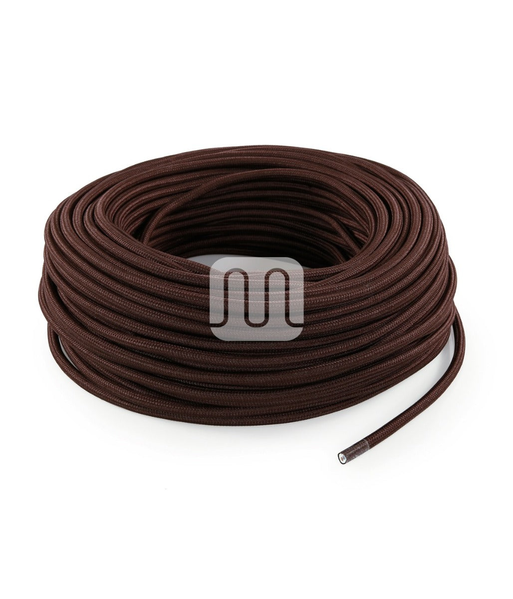 CAVO ELETTRICO TESSILE TONDO - MARRONE TO61 3MT