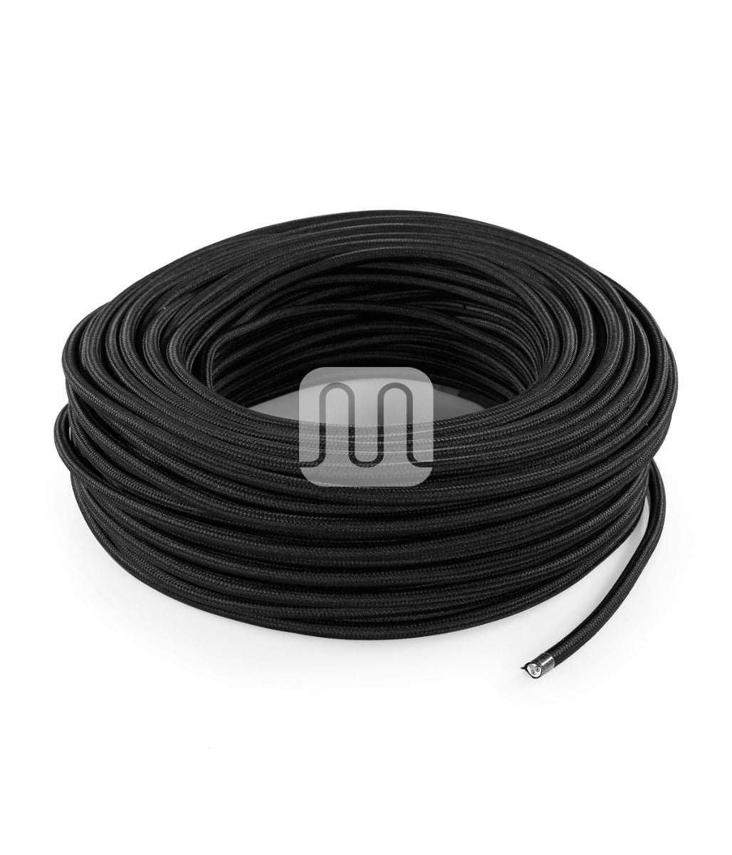 CAVO ELETTRICO TESSILE TONDO - NERO TO62
