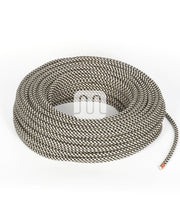 CAVO ELETTRICO TESSILE TONDO - SABBIA/NERO TO550 3MT
