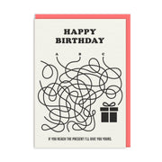 Ohh Deer Biglietto di auguri "Line Maze Birthday" A6, corallo