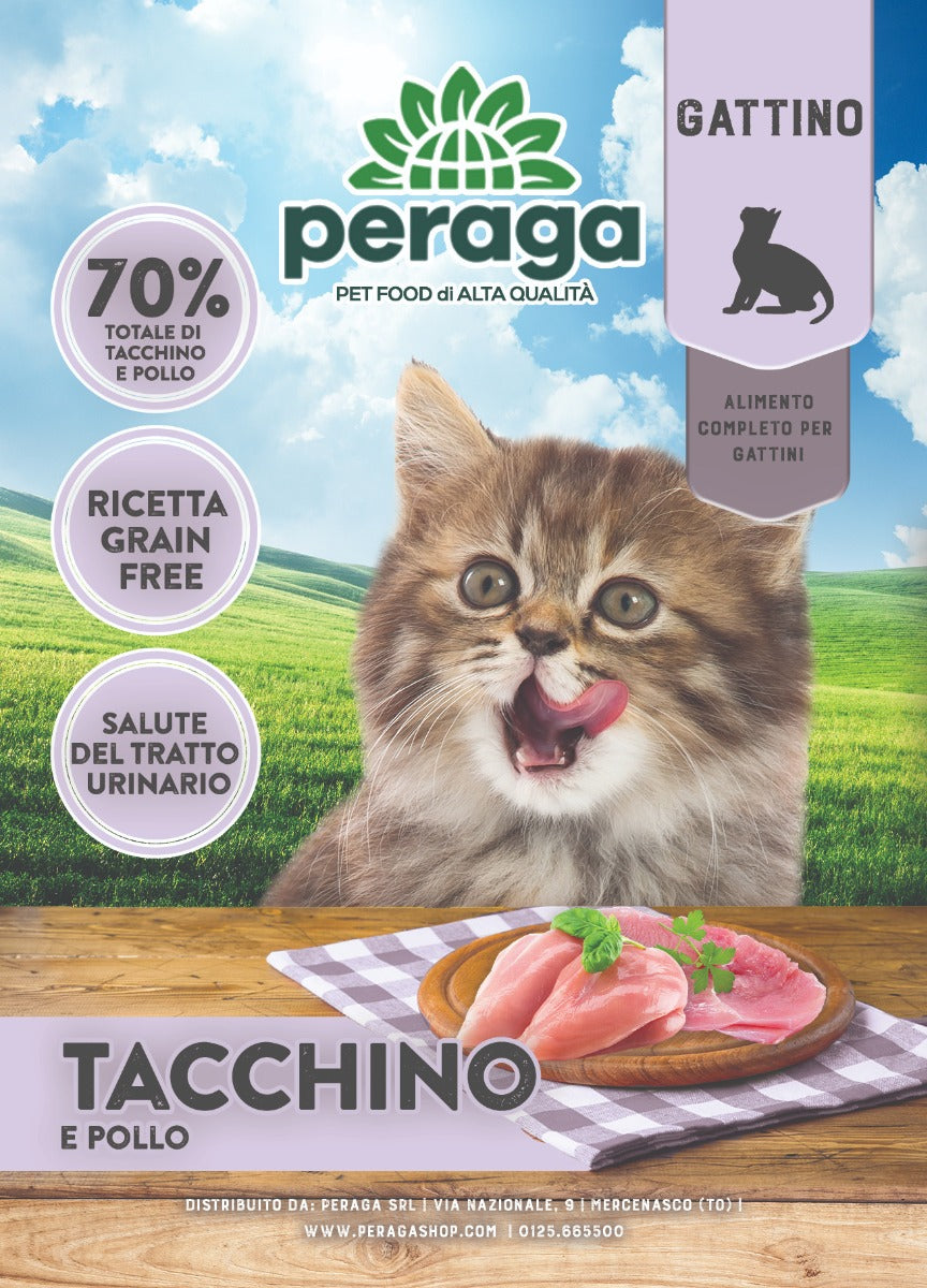 CROCCHETTE PERAGA PER GATTINO 1,5KG TACCHINO E POLLO