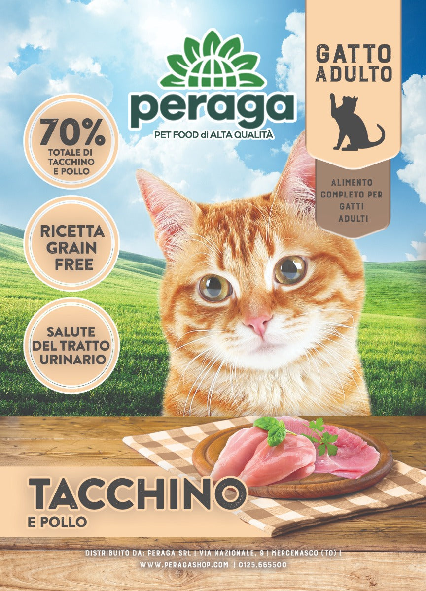 CROCCHETTE PERAGA PER GATTO ADULTO 300GR TACCHINO E POLLO