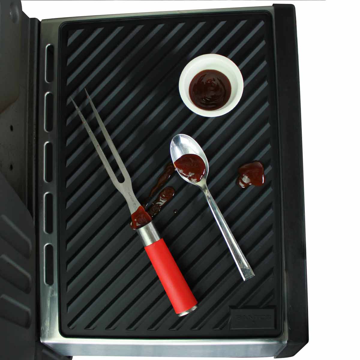Vassoio per Utensili Barbecue Silicone 44 x 30 cm Nera Santos