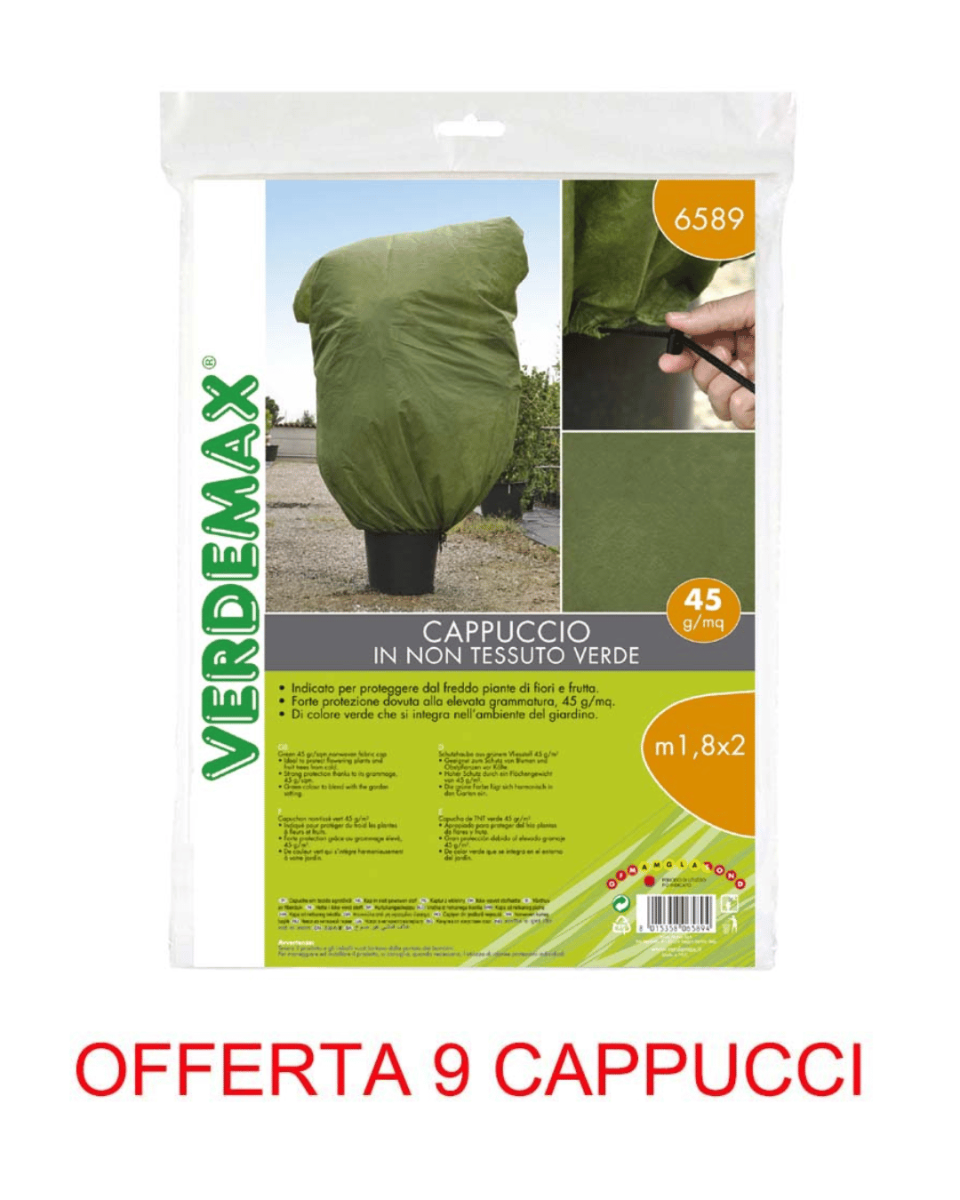 OFFERTA 9 CAPPUCCI DI PROTEZIONE TNT 1,8X2MT VERDE
