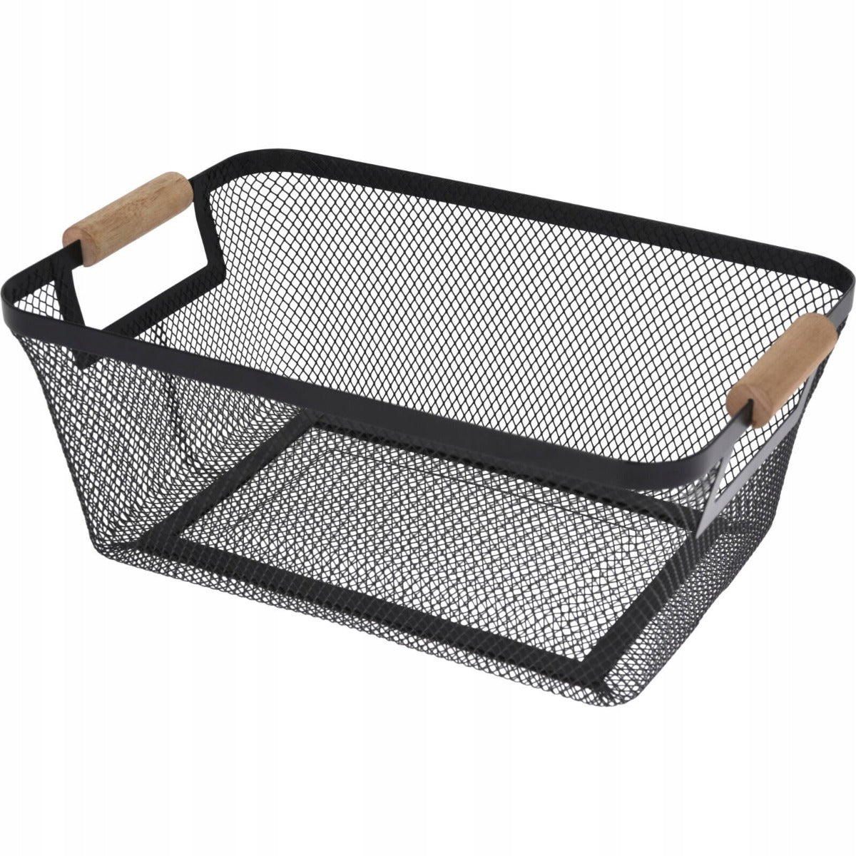 CESTO IN METALLO NERO 30X21X14CM