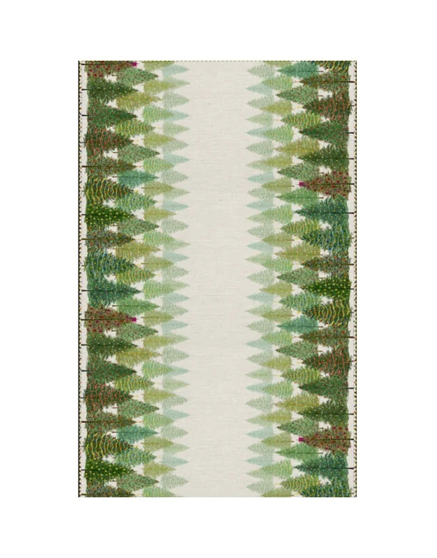 Tovaglia natalizia in lino Fairy Trees 170x270 cm Naturale TESSITURA TOSCANA