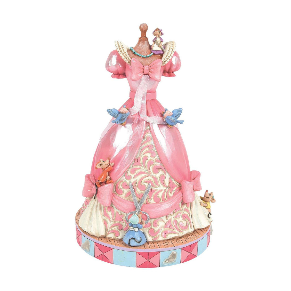 Statuetta Musicale Cenerentola con Vestito Rosa H 21,5 cm PERAGA CHRISTMAS