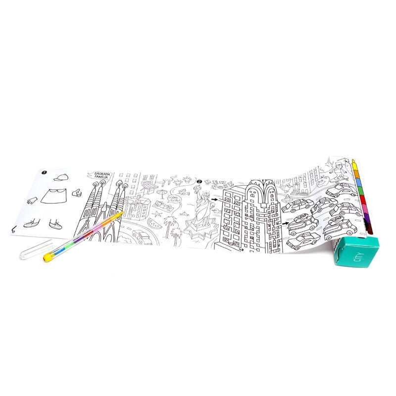GIOCO TASCABILE CITY DA COLORARE CON MATITA INCLUSA