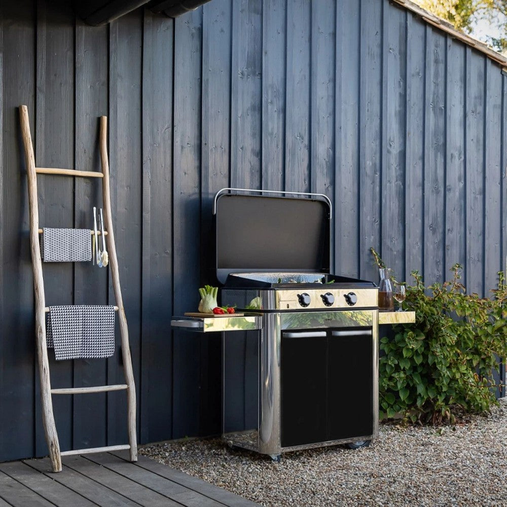 ENO Plancha a Gas con Carrello ENOSIGN 80, Inox e Nero