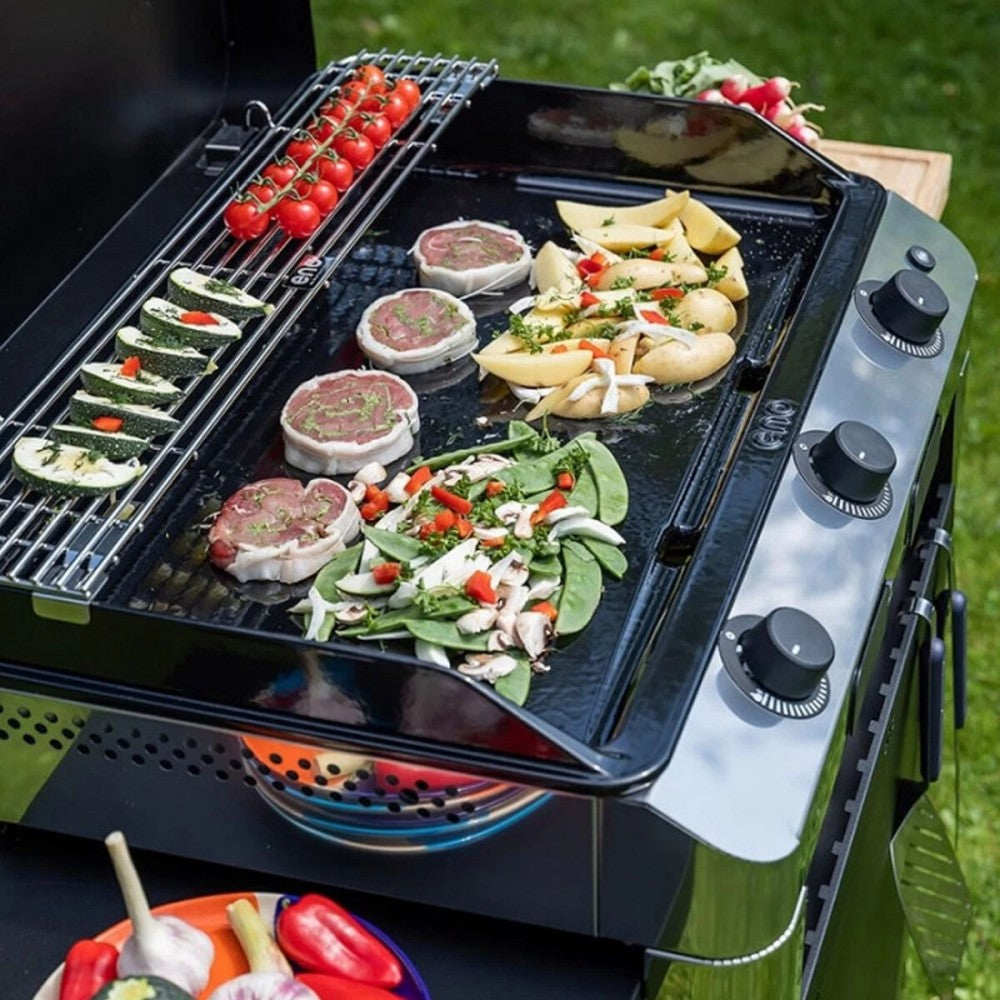ENO, Plancha a Gas Fusion 75 con Carrello Inox, 75 cm, Acciaio Inox