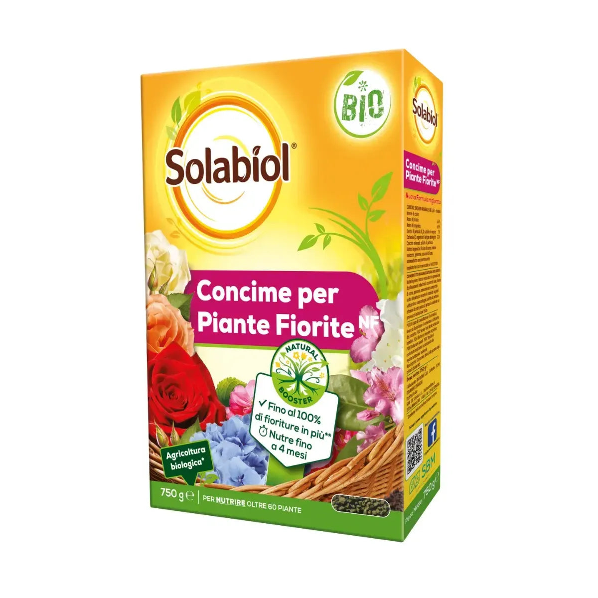 Concime Piante Fiorite Granulare Biologico 750g Solabiol
