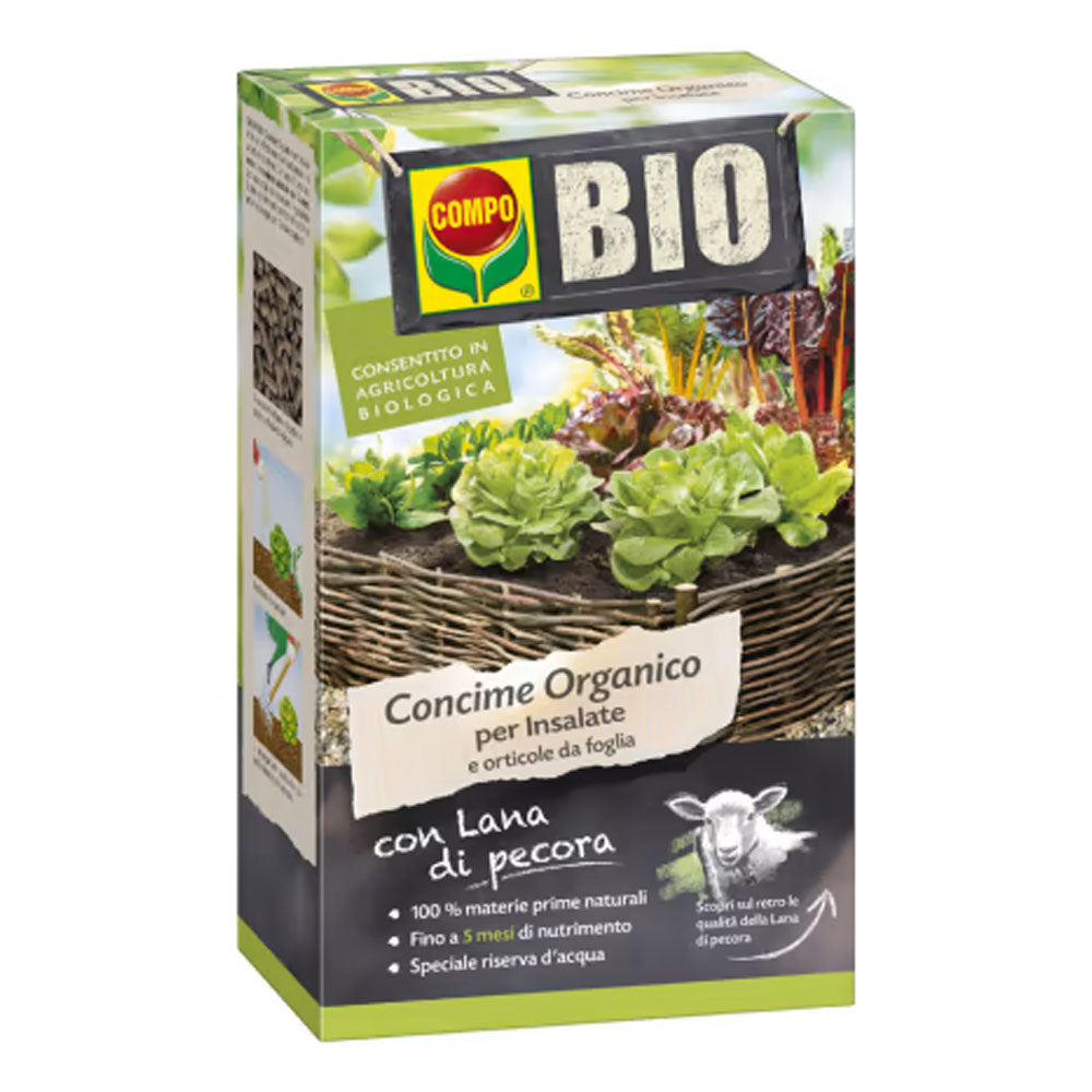 CONCIME ORGANICO PER INSALATE COMPO BIO CON LANA DI PECORA 750GR