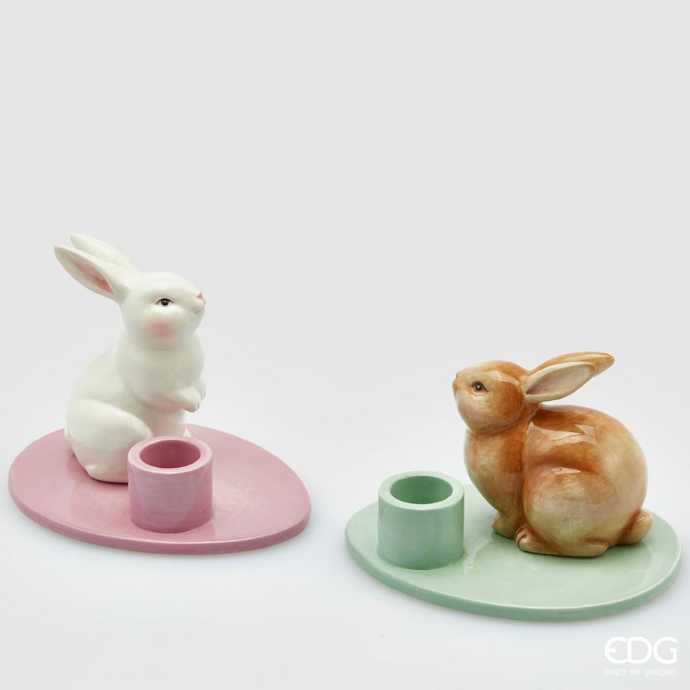 PORTACANDELA CONIGLIO 9CM ASSORTITI EDG
