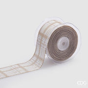 ROTOLO NASTRO TARTAN, 65MMX10MT, AVORIO E ORO