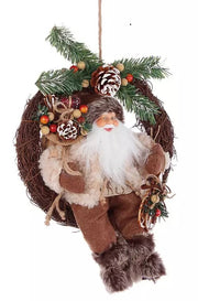 CORONA BABBO NATALE ALPINO NATURALE Ø30 CM