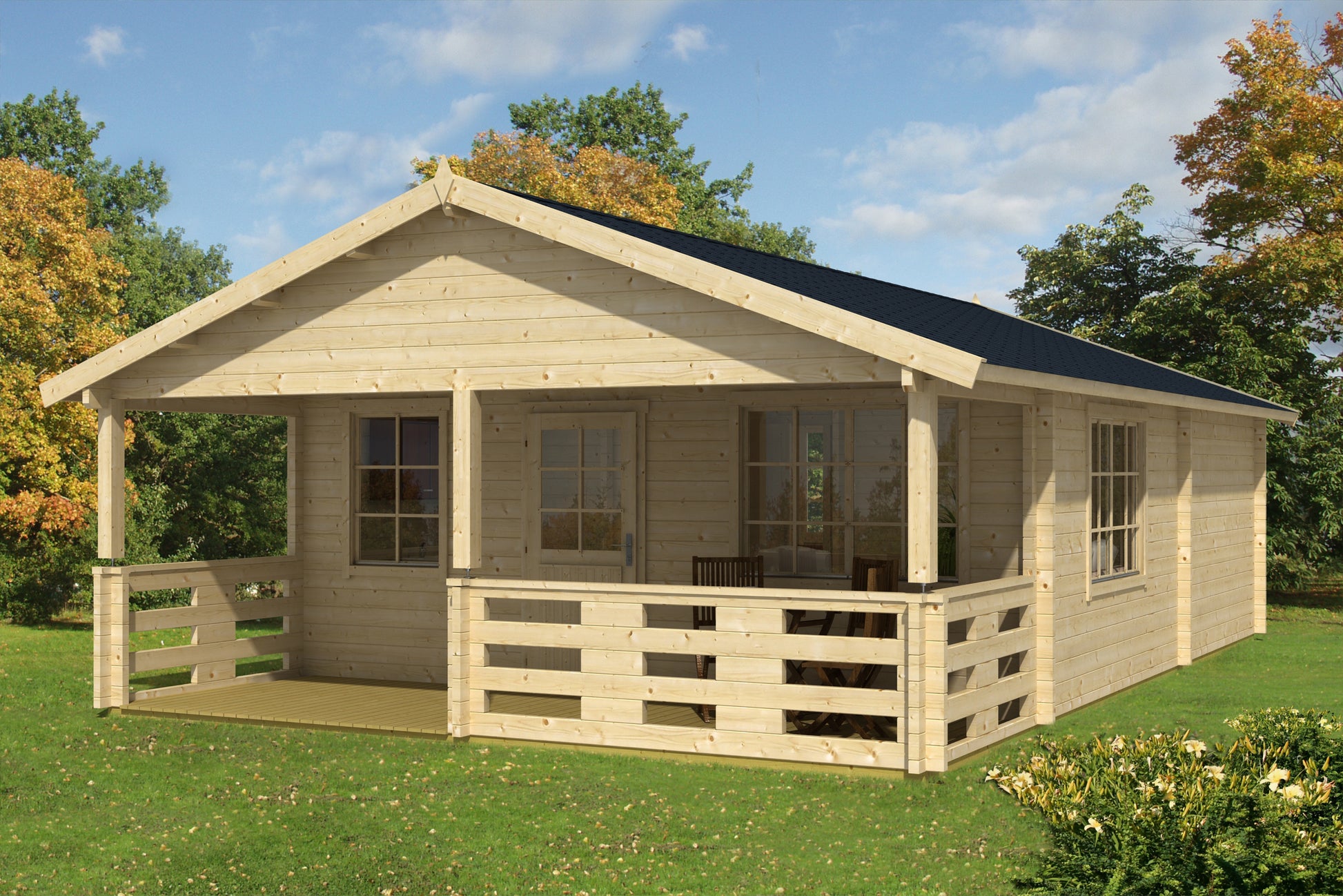 COTTAGE OKA IN LEGNO ABETE NATURALE 575X940 CM
