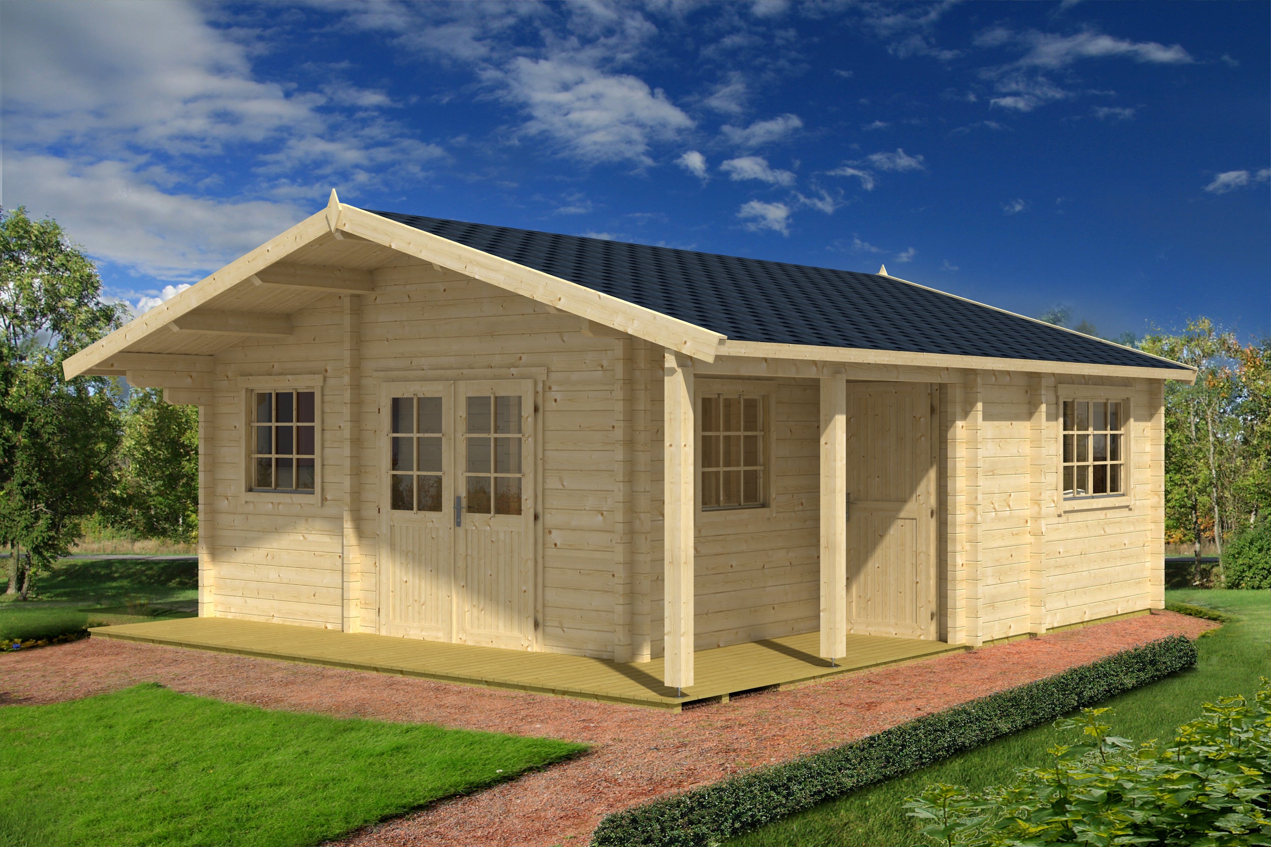 COTTAGE YUCON IN LEGNO ABETE NATURALE 575X575 CM