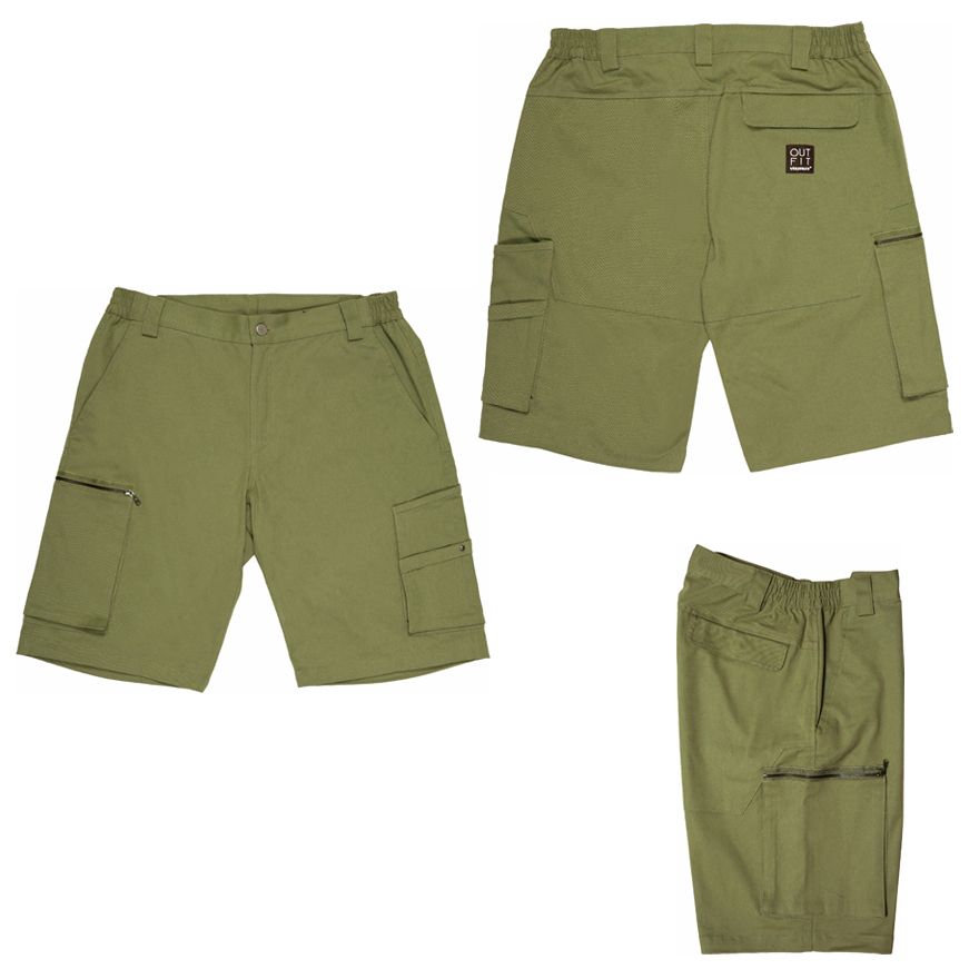 PANTALONI CORTI SHORTS UNISEX OLIVA - CROCUS TAGLIA L