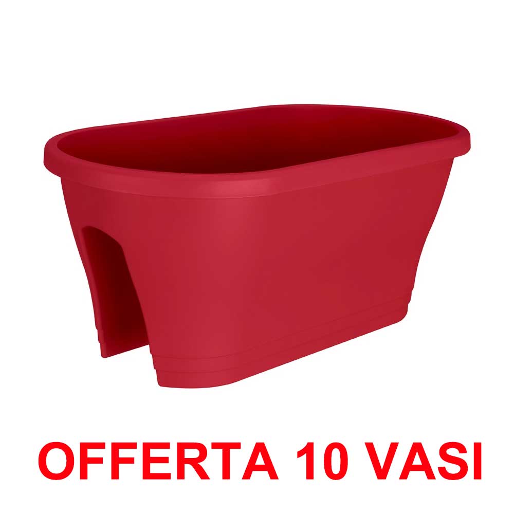 OFFERTA 10 VASO CORSICA FLOWER BRIDGE 60CM ROSSO MIRTILLO