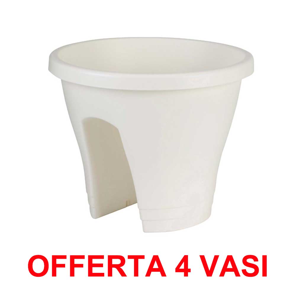 OFFERTA 4 VASO CORSICA FLOWER BRIDGE 30CM WHITE