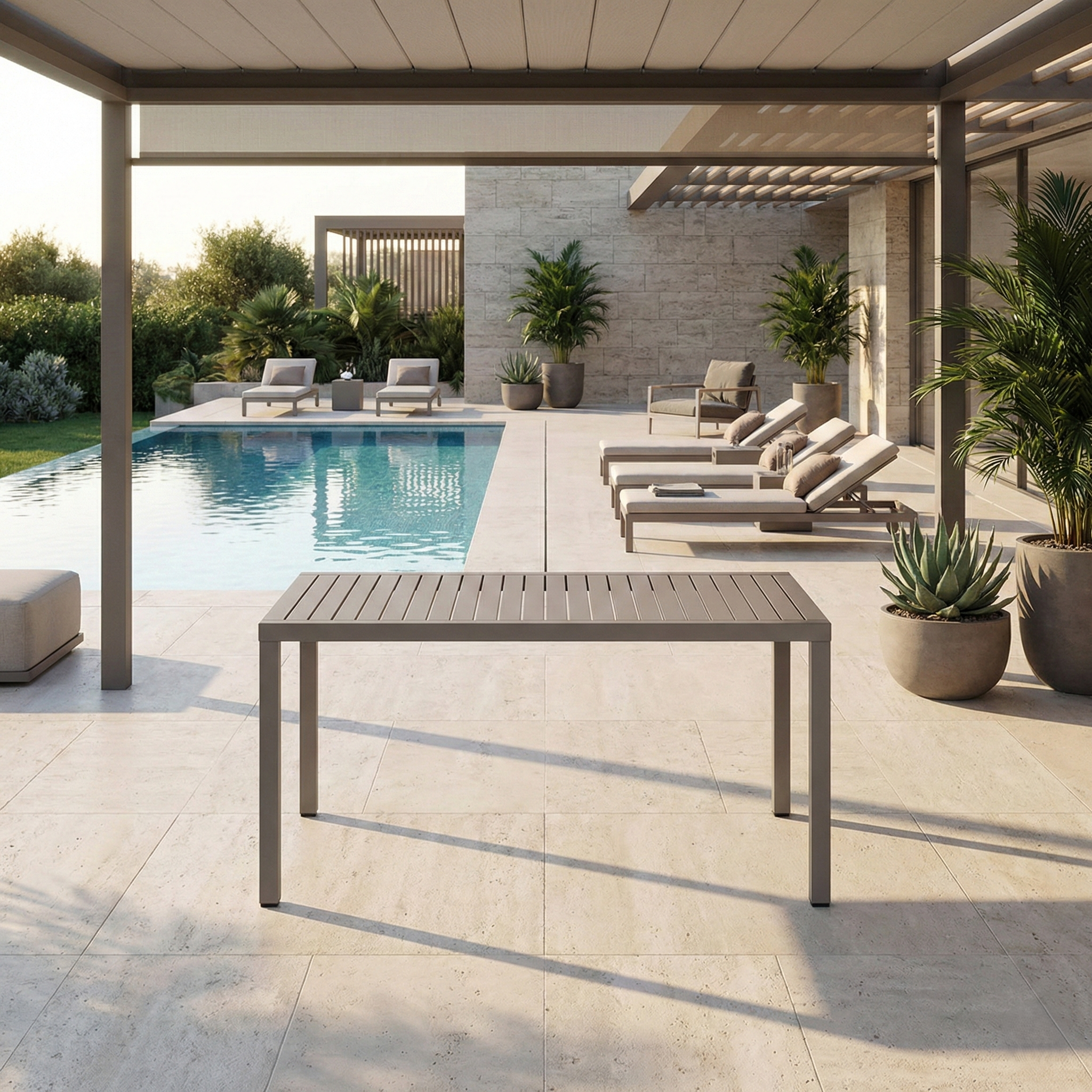 TABLE CUBE 120X70 TAUPE