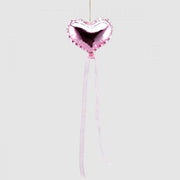 Pendaglio Cuore Rosa Vetro Soffiato 12cm EDG