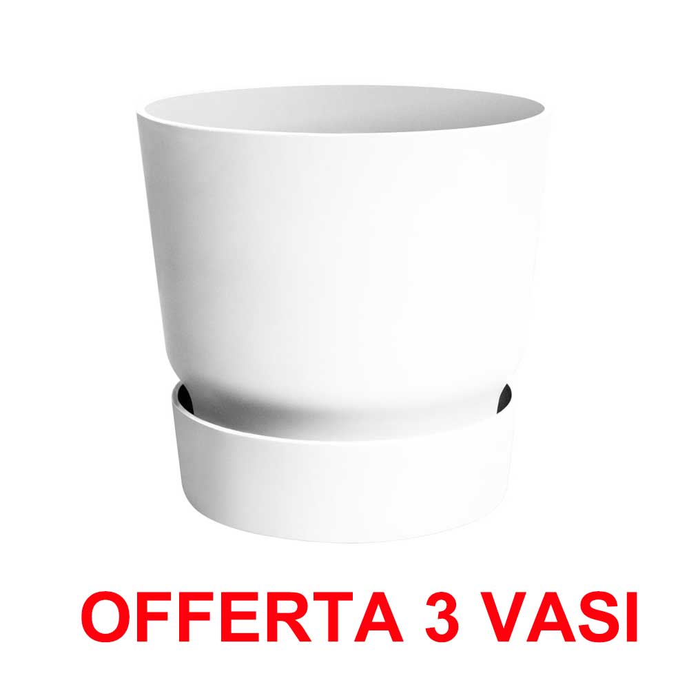 OFFERTA 3 VASO GREENVILLE ROUND 30CM WHITE