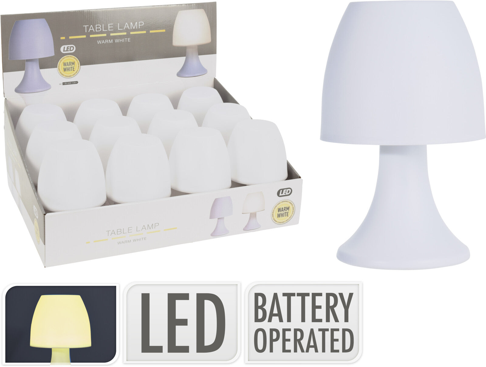 LAMPADA DA TAVOLO A LED 19CM BIANCA