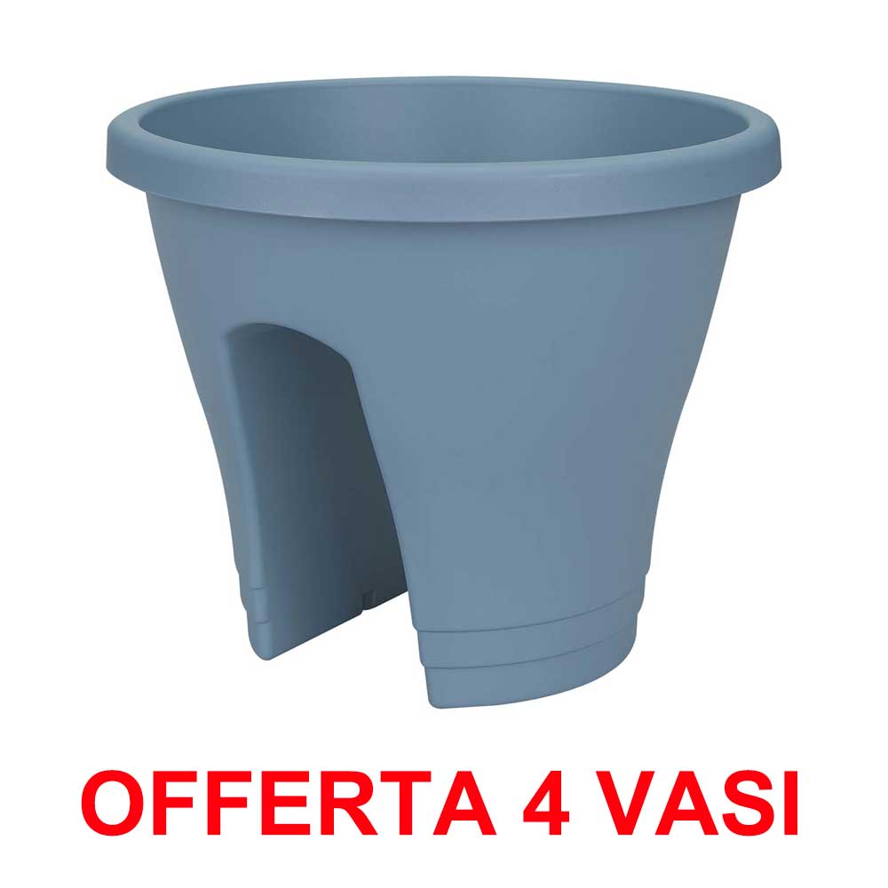 OFFERTA 4 VASO CORSICA FLOWER BRIDGE 30CM VINTAGE BLUE
