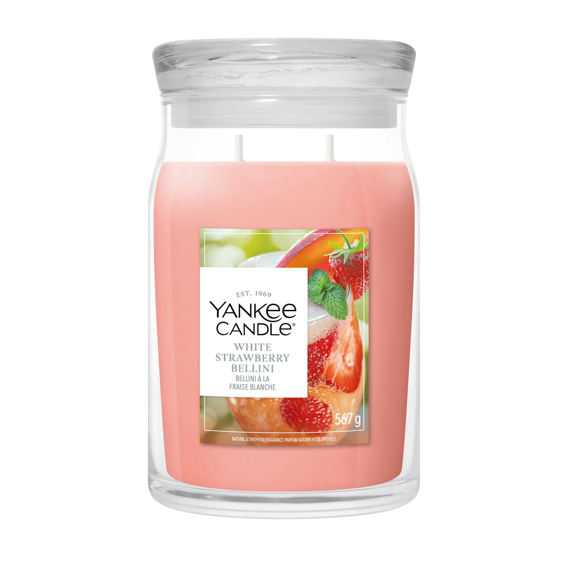 Yankee Candle White Strawberry Bellini Duftkerze 567g Rosa – Peragashop