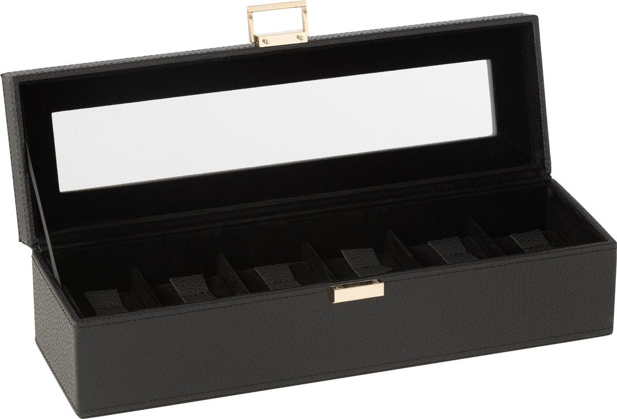 Porta Orologi a 6 Scomparti 34x1.5x1 cm Nero