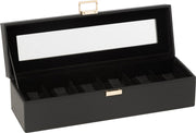 Porta Orologi a 6 Scomparti 34x1.5x1 cm Nero
