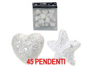 OFFERTA 45 PENDENTI BIANCHI 4CM ASSORTITI