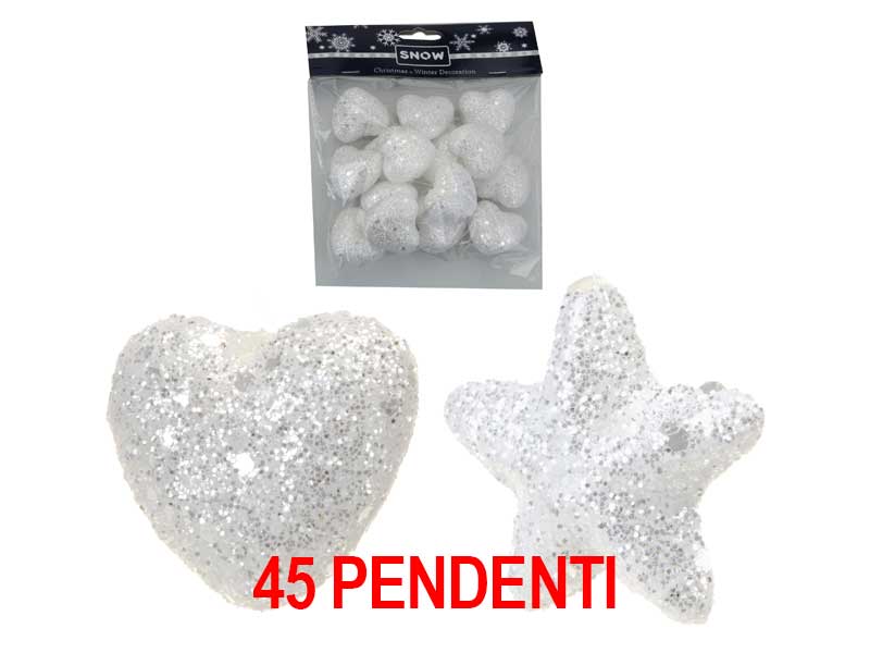 OFFERTA 45 PENDENTI BIANCHI 4CM ASSORTITI