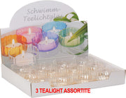 OFFERTA 3 TEALIGHT GALLEGGIANTE TRASPARENTE