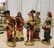 5 STATUINE GRUPPO PASTORI ASSORTITI 30CM ASSORTITI