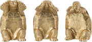 Statua Tartaruga "Non vedo, non sento, non parlo" ORO 11.5X9.5X14CM Assortito