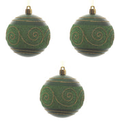 OFFERTA 3 PALLINE 8CM VERDE DECORATE