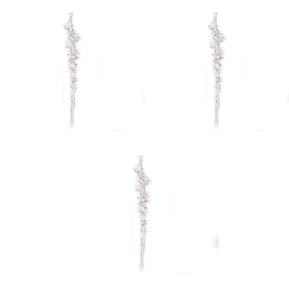 OFFERTA 3 GHIACCIOLI 25CM TRASPARENTE LUCIDO LUCIDO PENDENTE