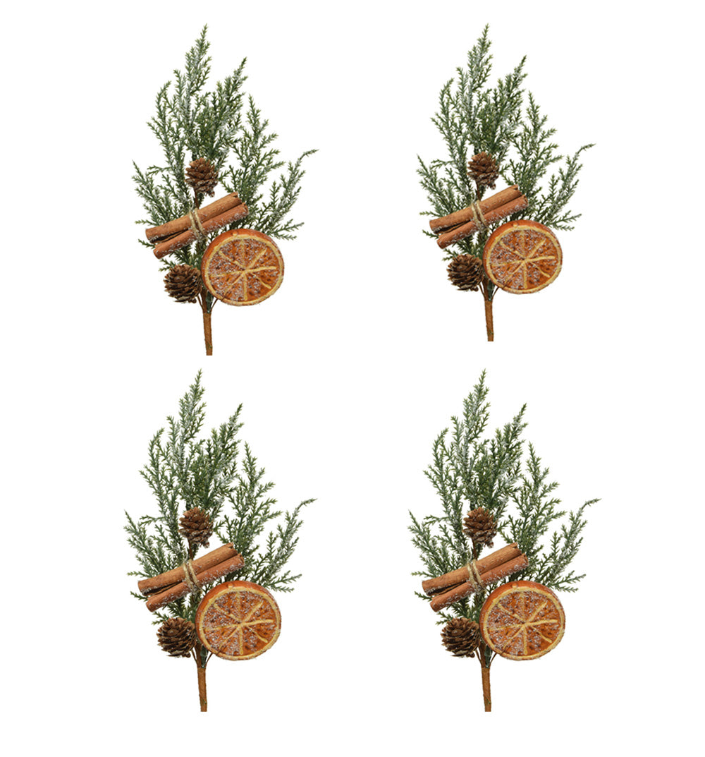 OFFERTA 4 RAMETTI CON ARANCE E PIGNE 10X5CM
